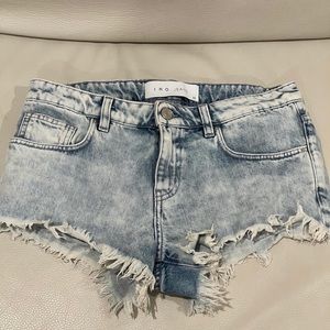 Iro Jean Distressed Cuttoff Denim Shorts